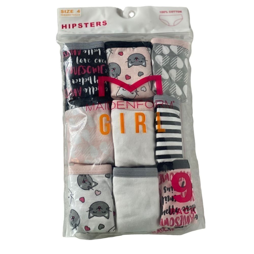 Maidenform Girls 9-pk. Positive Cat Hipster Panties